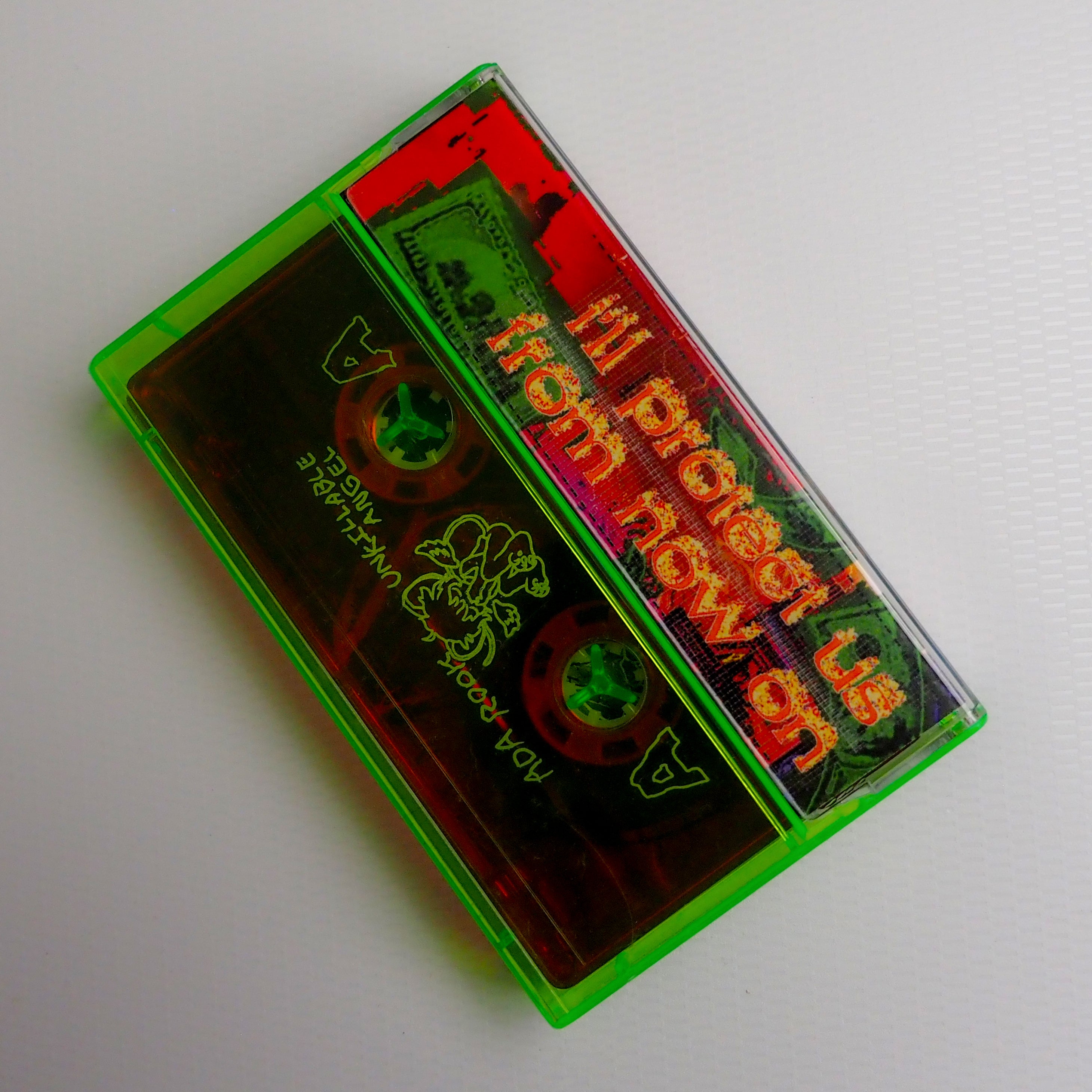 "Unkillable Angel" cassette tape with a colorful cover on a white background